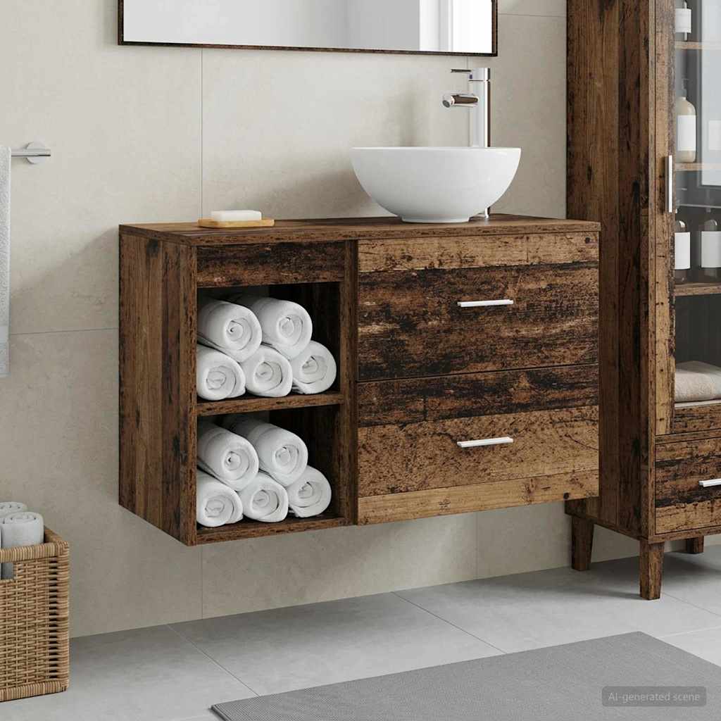Bathroom Furniture Set 2 Pcs Engineered Wood