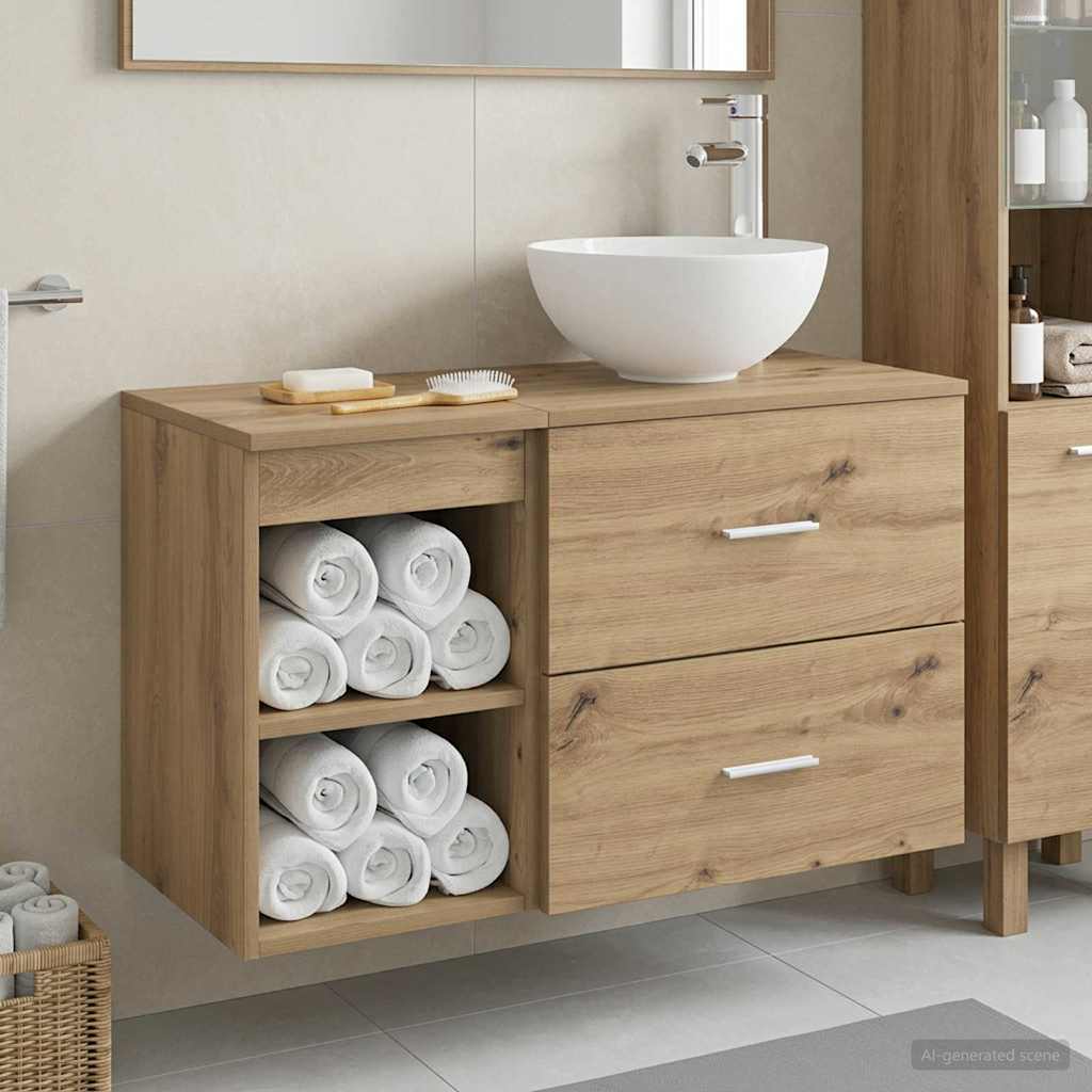 Bathroom Furniture Set 2 Pcs Engineered Wood