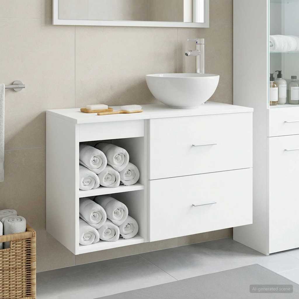 Bathroom Furniture Set 2 Pcs Engineered Wood