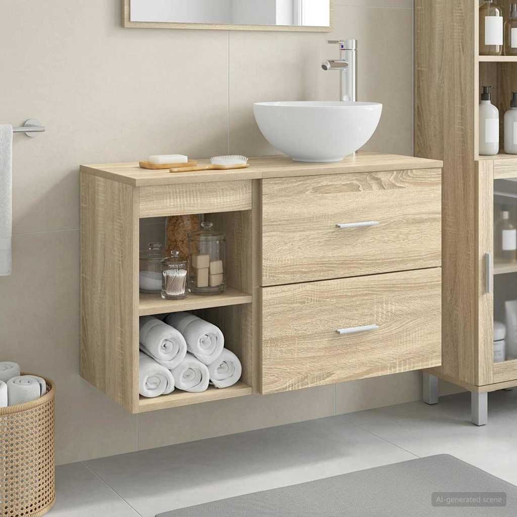 Bathroom Furniture Set 2 Pcs Engineered Wood