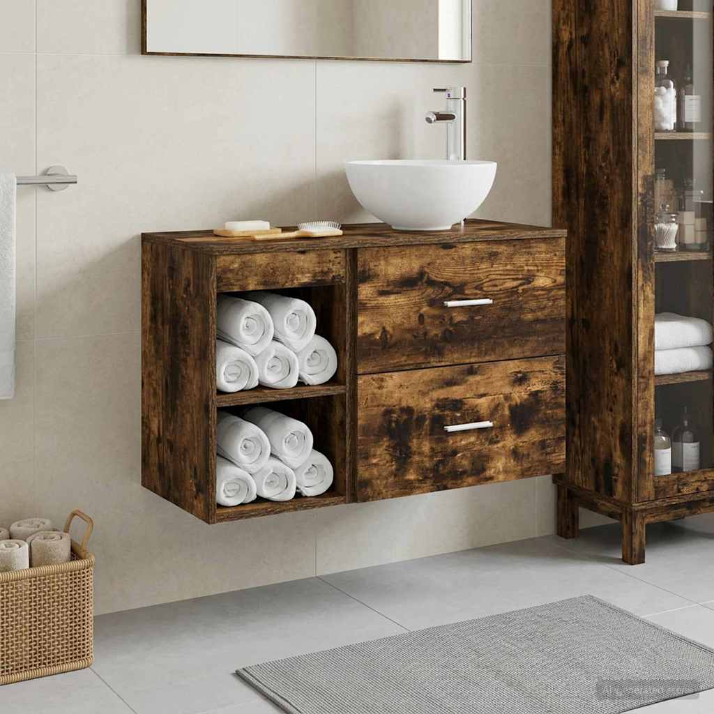 Bathroom Furniture Set 2 Pcs Engineered Wood