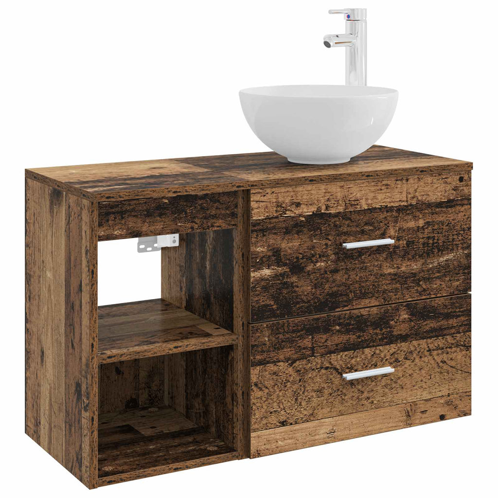 Bathroom Furniture Set 2 Pcs Engineered Wood