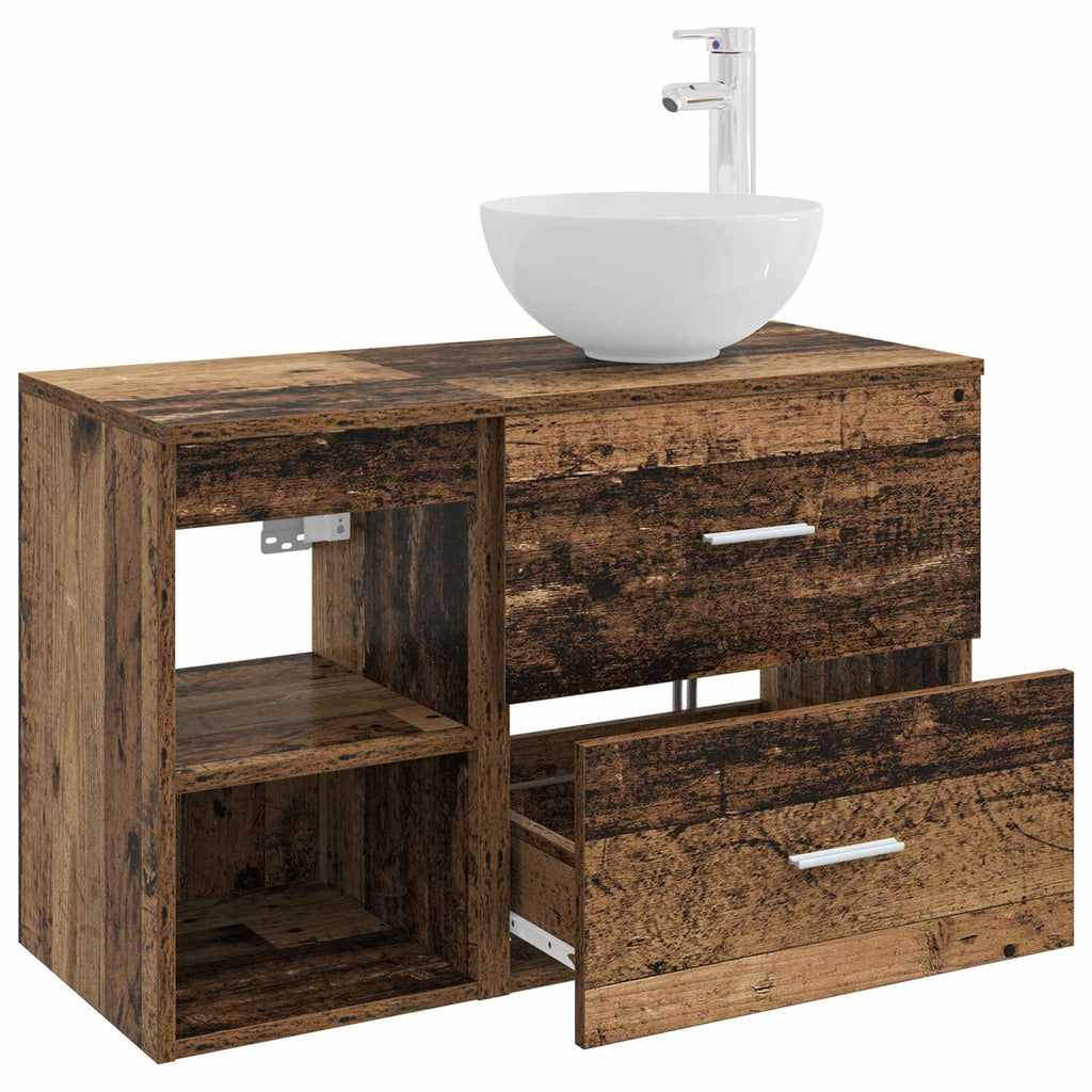 Bathroom Furniture Set 2 Pcs Engineered Wood