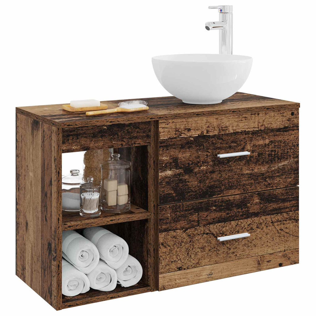 Bathroom Furniture Set 2 Pcs Engineered Wood