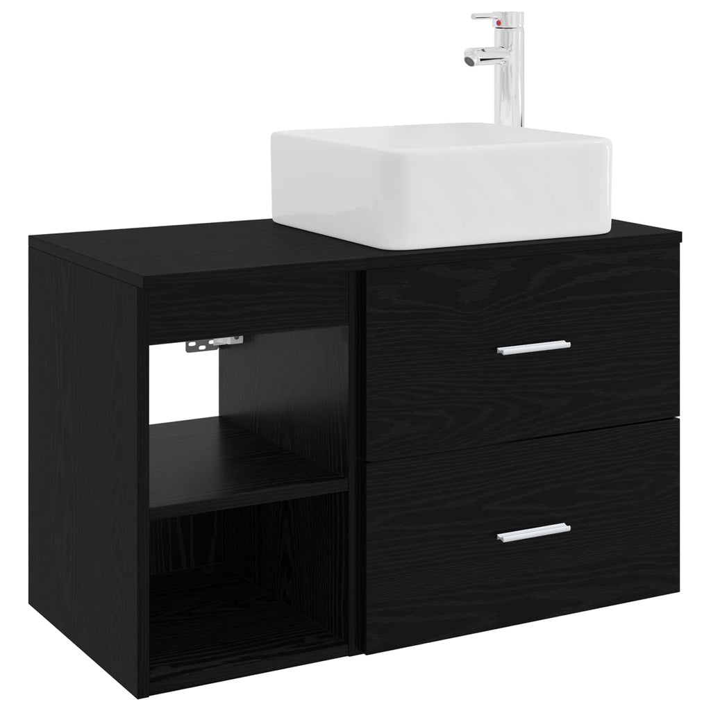 Bathroom Vanity Units Furniture Set 2 Pcs Engineered Wood White Wall Mounted