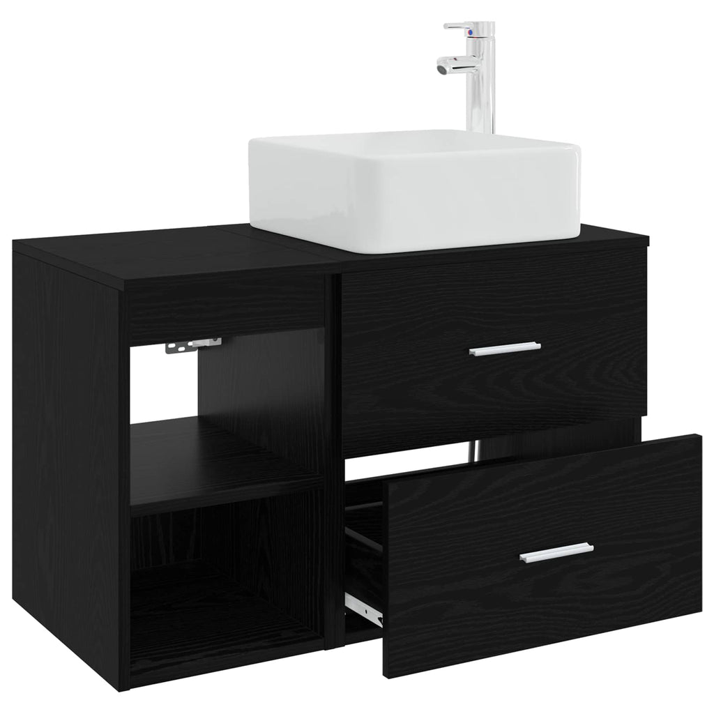 Bathroom Vanity Units Furniture Set 2 Pcs Engineered Wood White Wall Mounted
