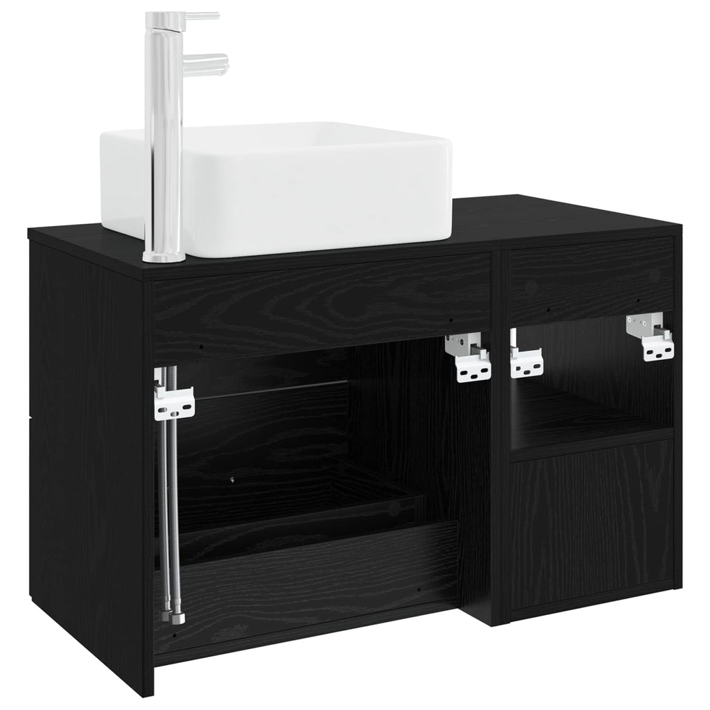 Bathroom Vanity Units Furniture Set 2 Pcs Engineered Wood White Wall Mounted