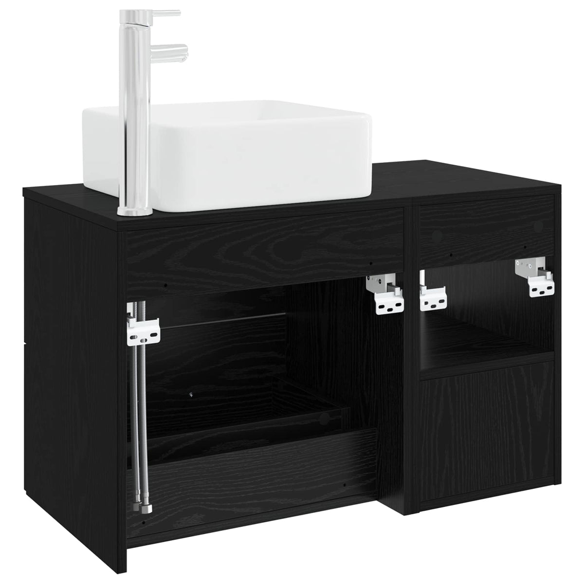 Bathroom Vanity Units Furniture Set 2 Pcs Engineered Wood White Wall Mounted