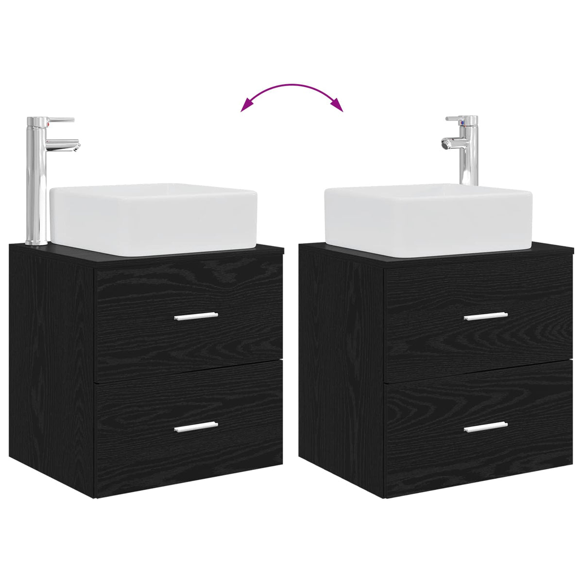 Bathroom Vanity Units Furniture Set 2 Pcs Engineered Wood White Wall Mounted