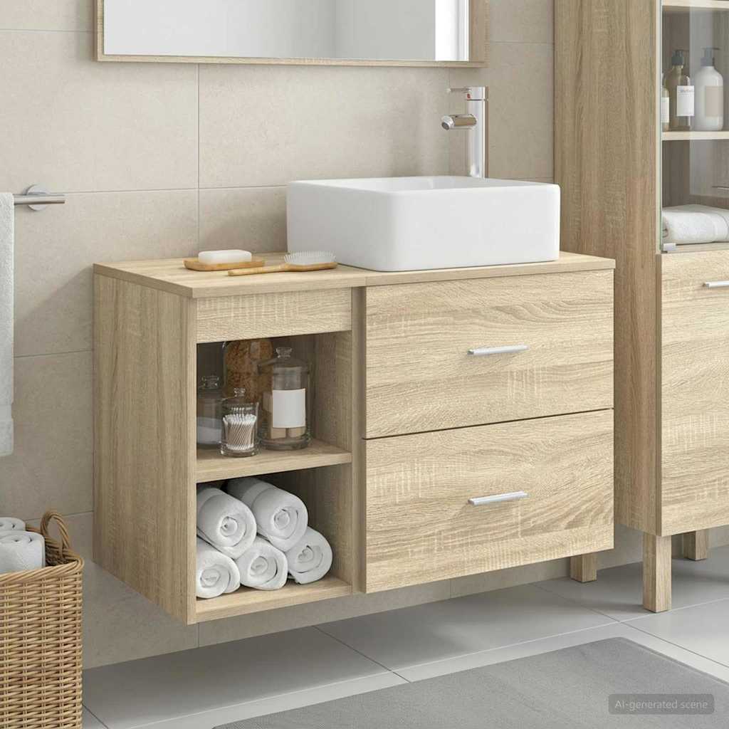 Bathroom Furniture Set 2 Pcs Engineered Wood