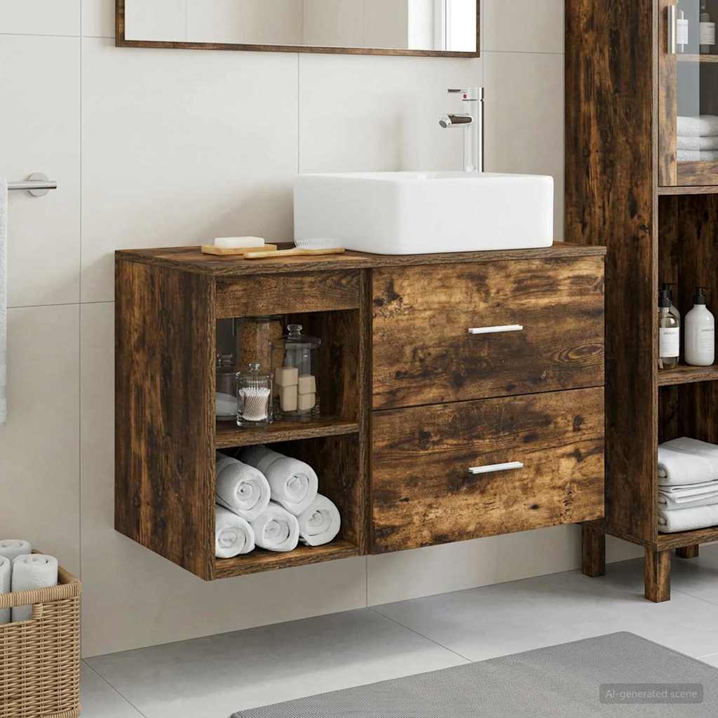 Bathroom Furniture Set 2 Pcs Engineered Wood
