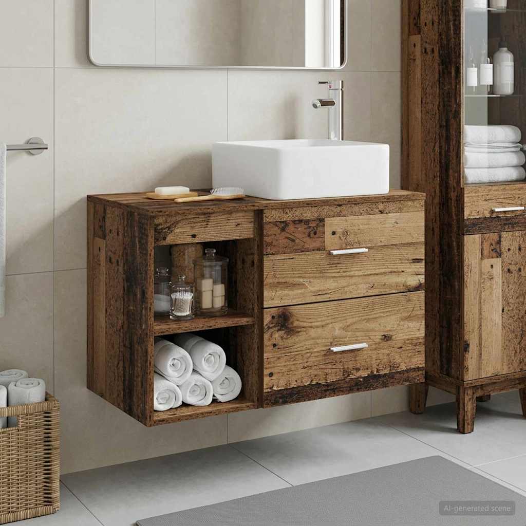 Bathroom Furniture Set 2 Pcs Engineered Wood