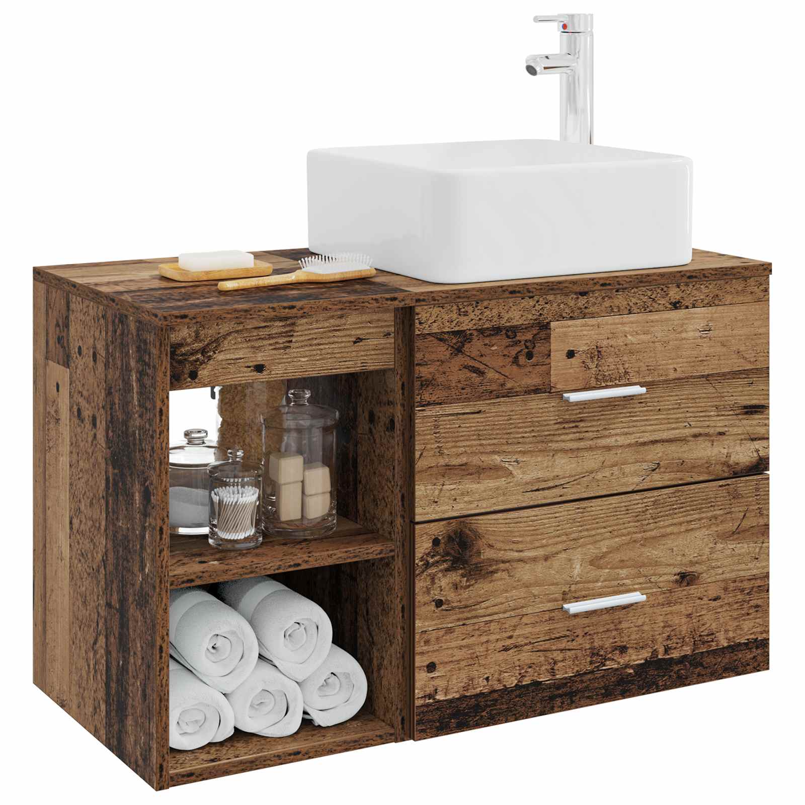Bathroom Furniture Set 2 Pcs Engineered Wood
