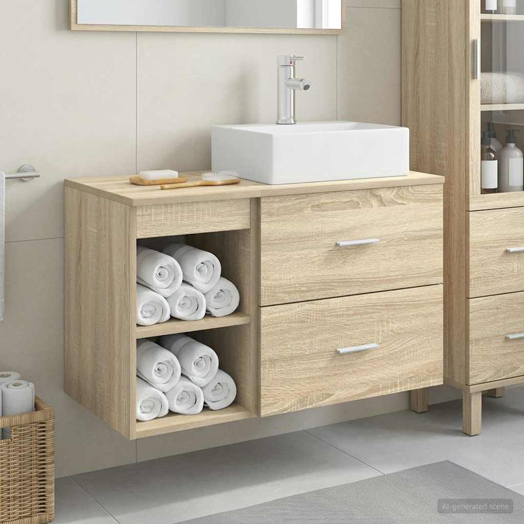 Bathroom Furniture Set 2 Pcs Engineered Wood