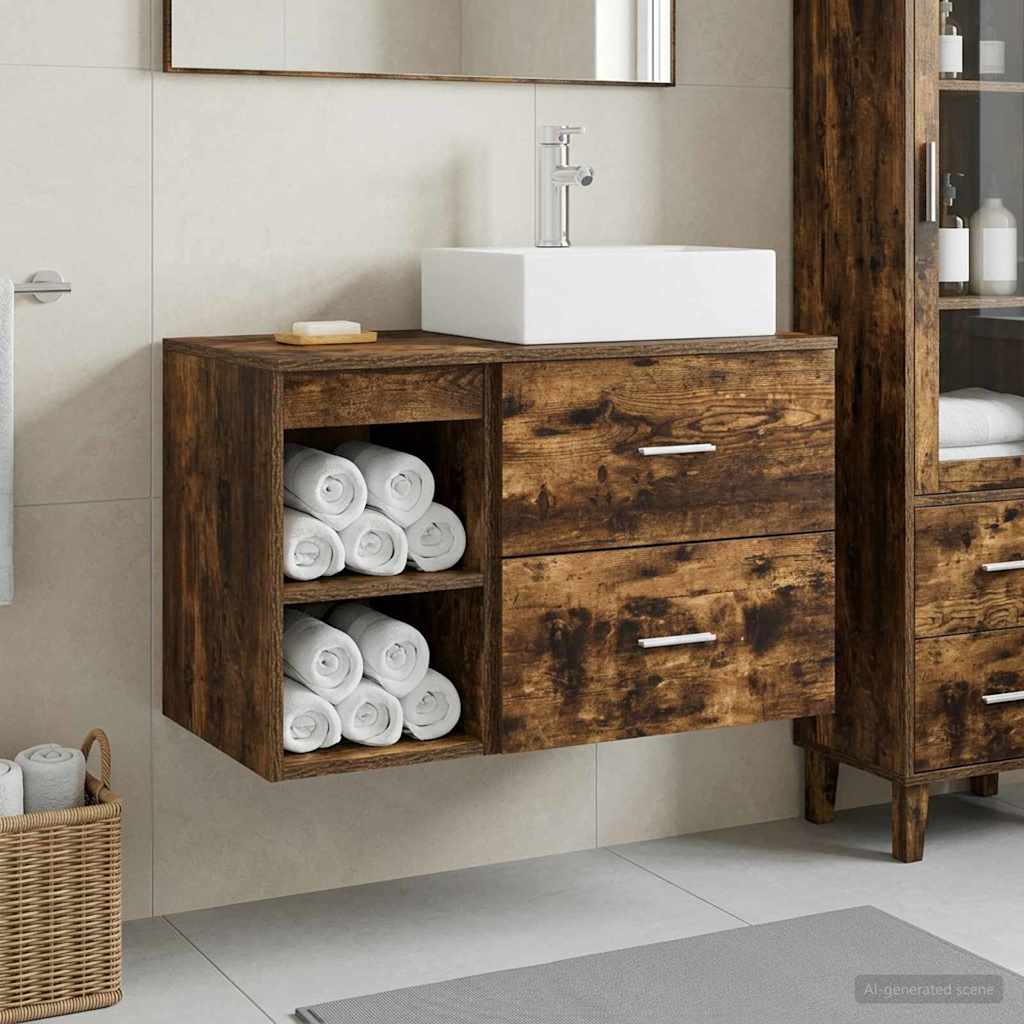 Bathroom Furniture Set 2 Pcs Engineered Wood