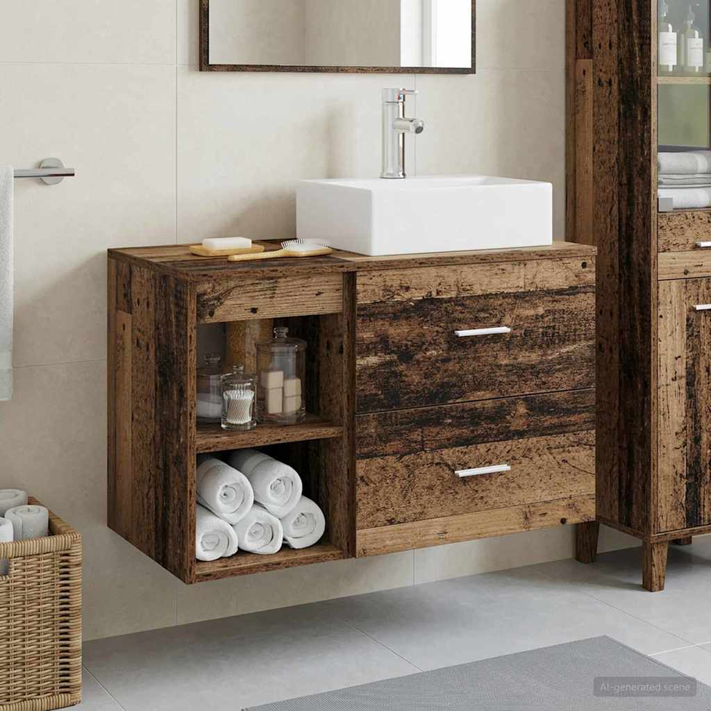 Bathroom Furniture Set 2 Pcs Engineered Wood