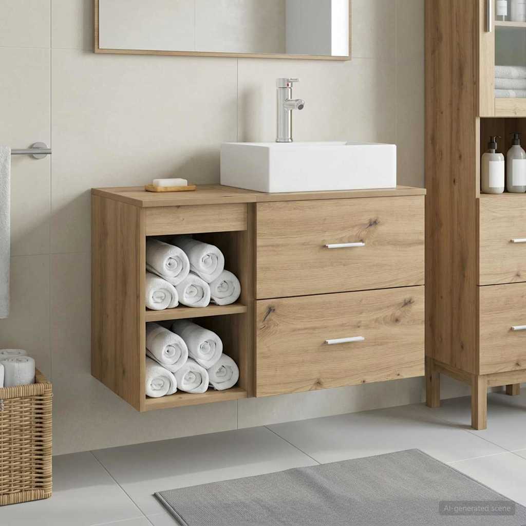 Bathroom Furniture Set 2 Pcs Engineered Wood