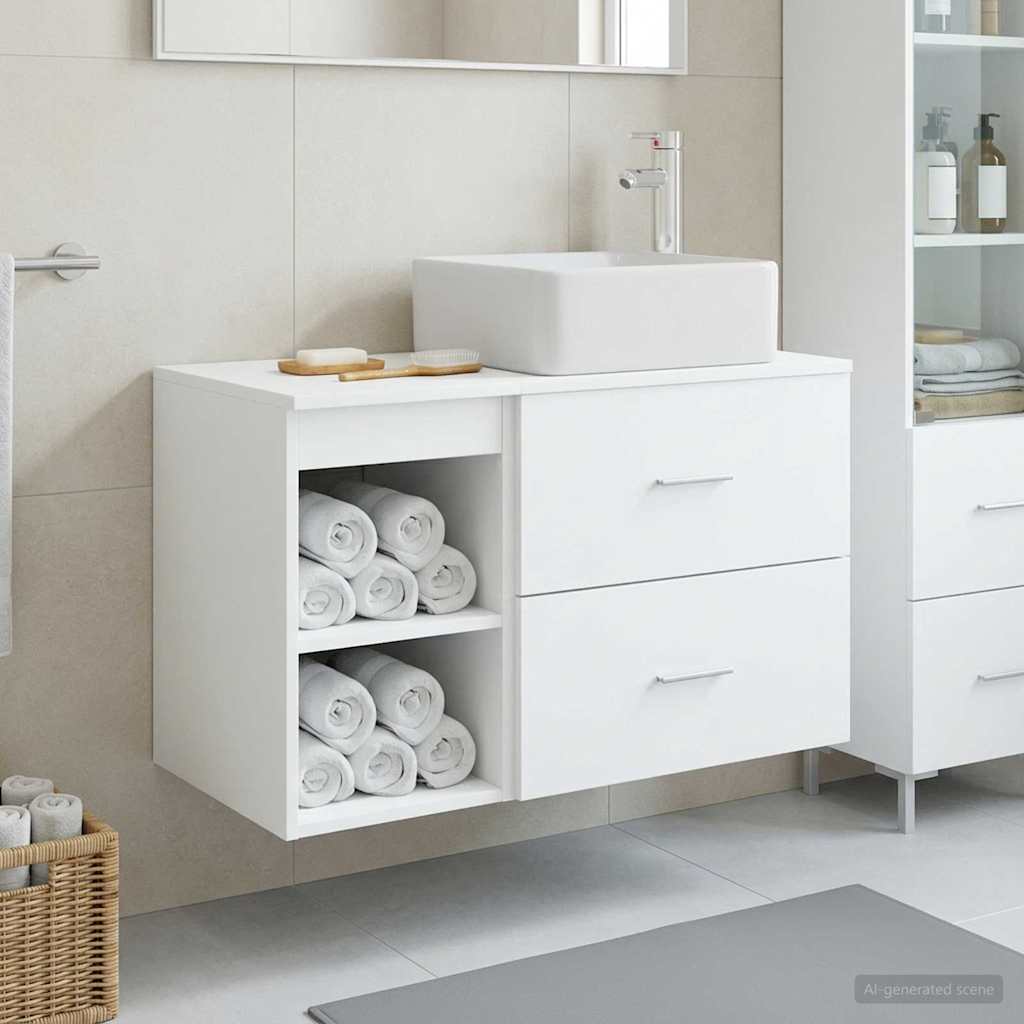 Bathroom Furniture Set 2 Pcs Engineered Wood