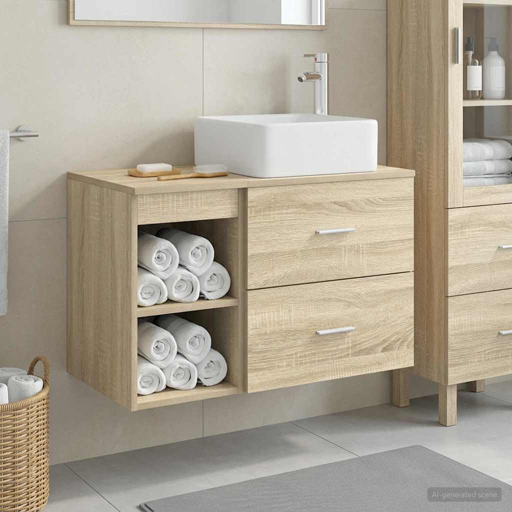 Bathroom Furniture Set 2 Pcs Engineered Wood
