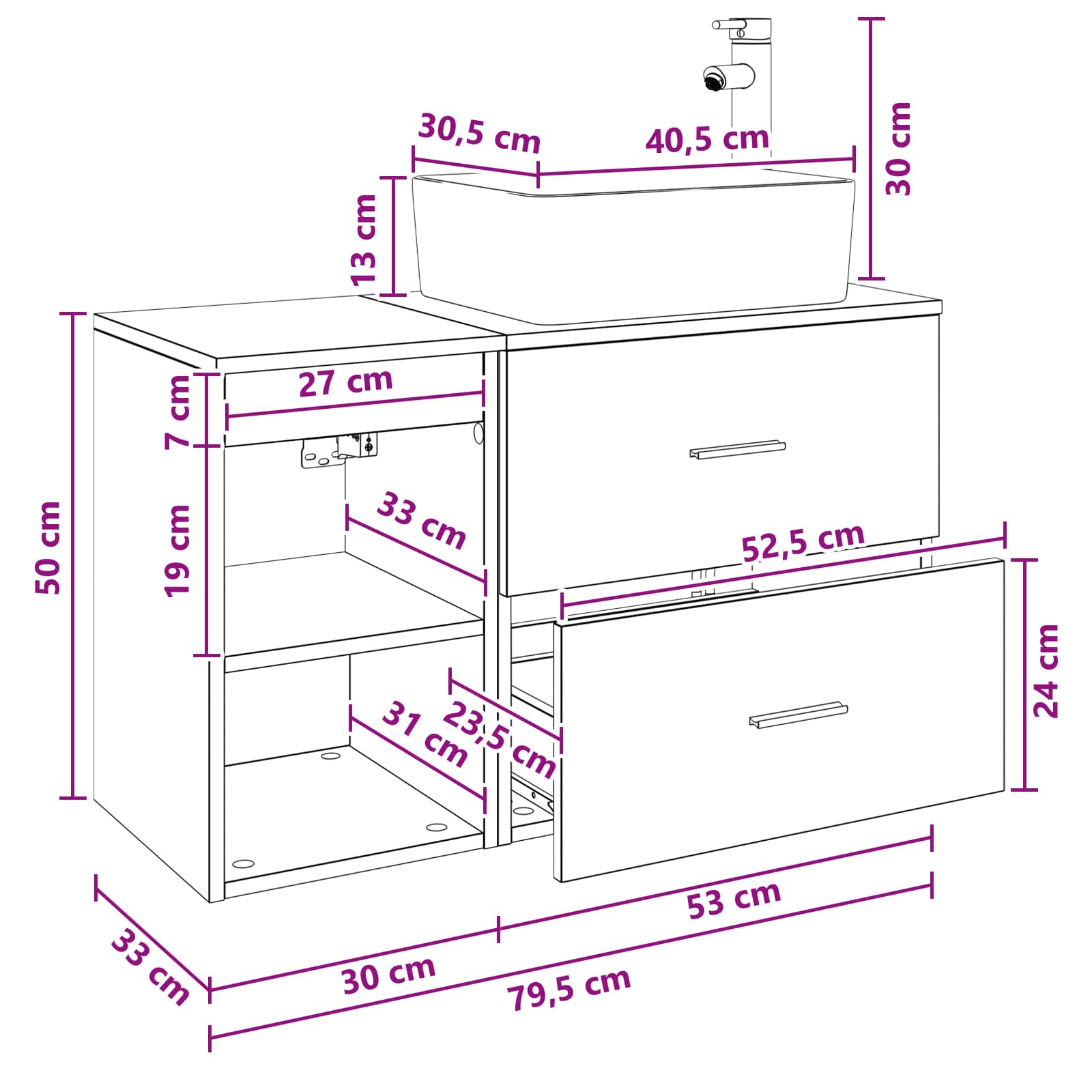 Bathroom Furniture Set 2 Pcs Engineered Wood