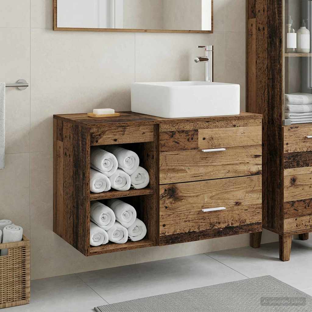 Bathroom Furniture Set 2 Pcs Engineered Wood