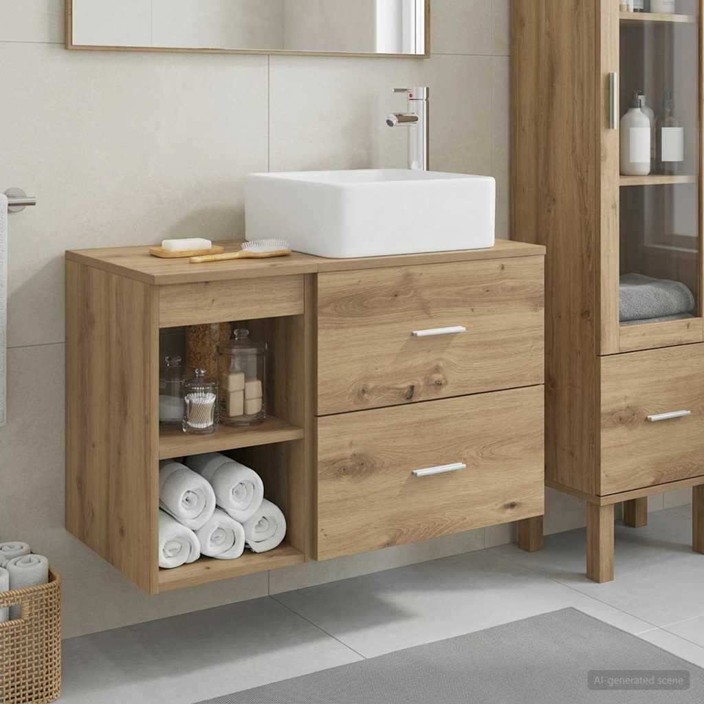 Bathroom Furniture Set 2 Pcs Engineered Wood