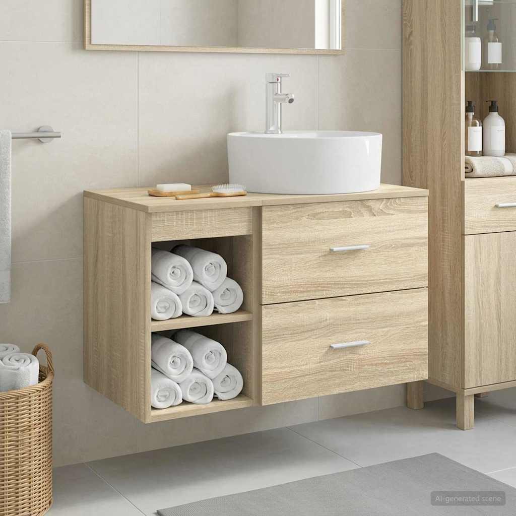 Bathroom Furniture Set 2 Pcs Engineered Wood