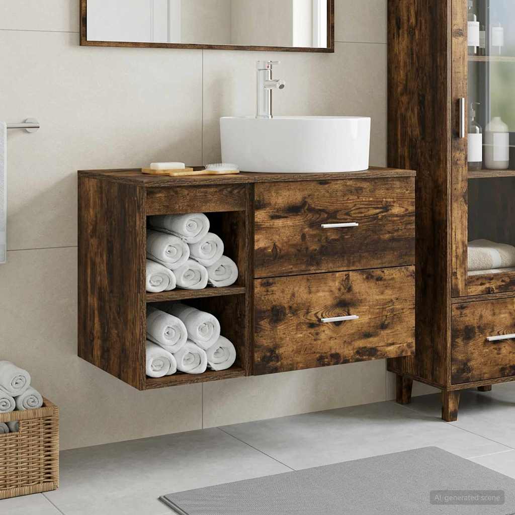 Bathroom Furniture Set 2 Pcs Engineered Wood