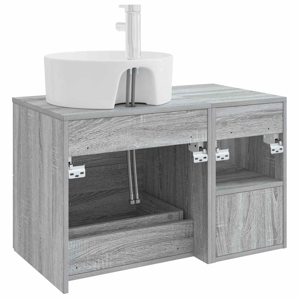 Bathroom Furniture Set 2 Pcs Engineered Wood