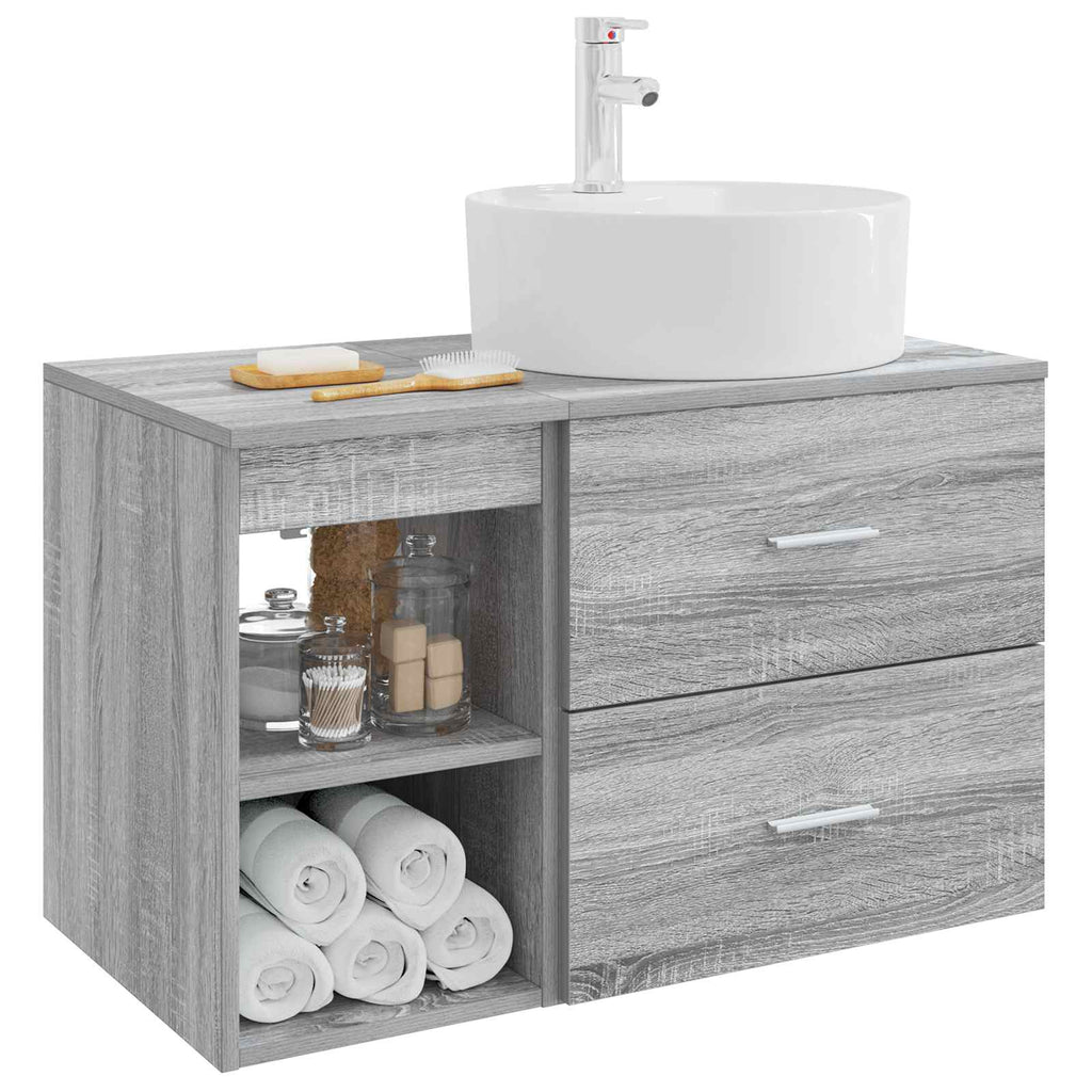 Bathroom Furniture Set 2 Pcs Engineered Wood