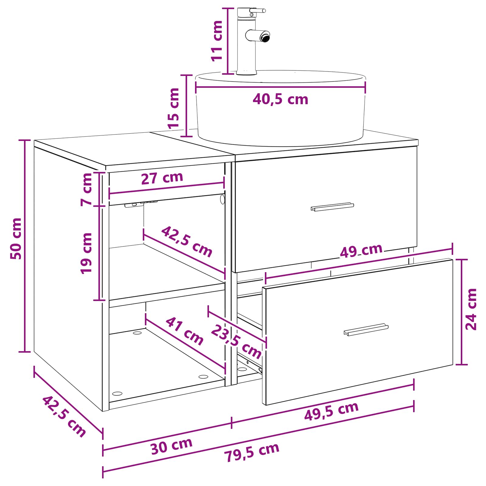 Bathroom Furniture Set 2 Pcs Engineered Wood
