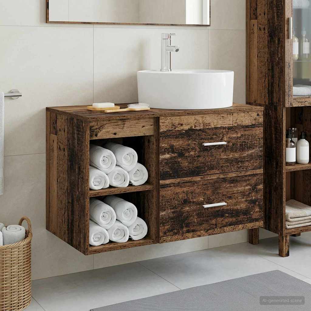 Bathroom Furniture Set 2 Pcs Engineered Wood