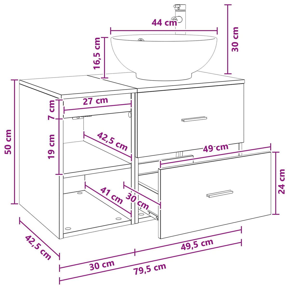 Bathroom Vanity Units Furniture Set 2 Pcs Bathroom Furniture Bathroom Storage