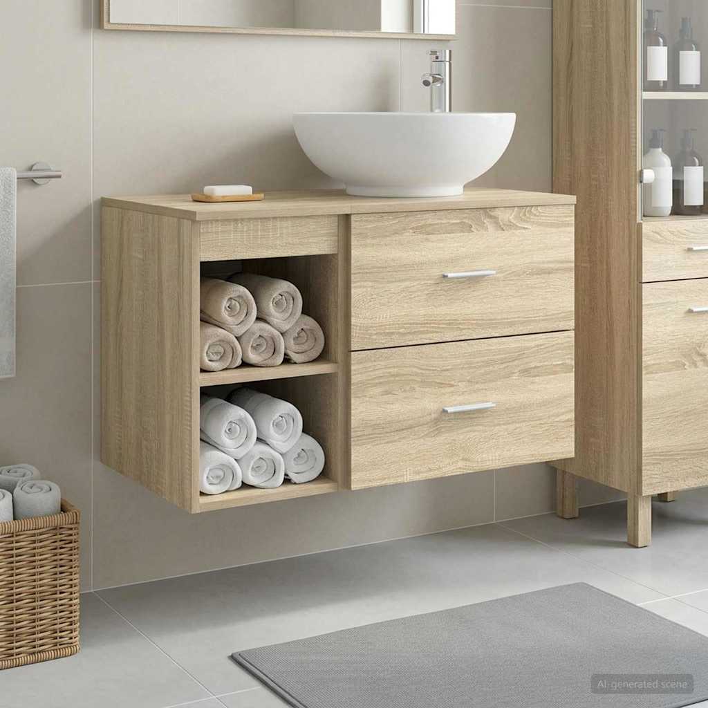 Bathroom Furniture Set 2 Pcs Engineered Wood