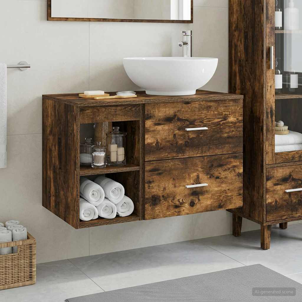 Bathroom Furniture Set 2 Pcs Engineered Wood