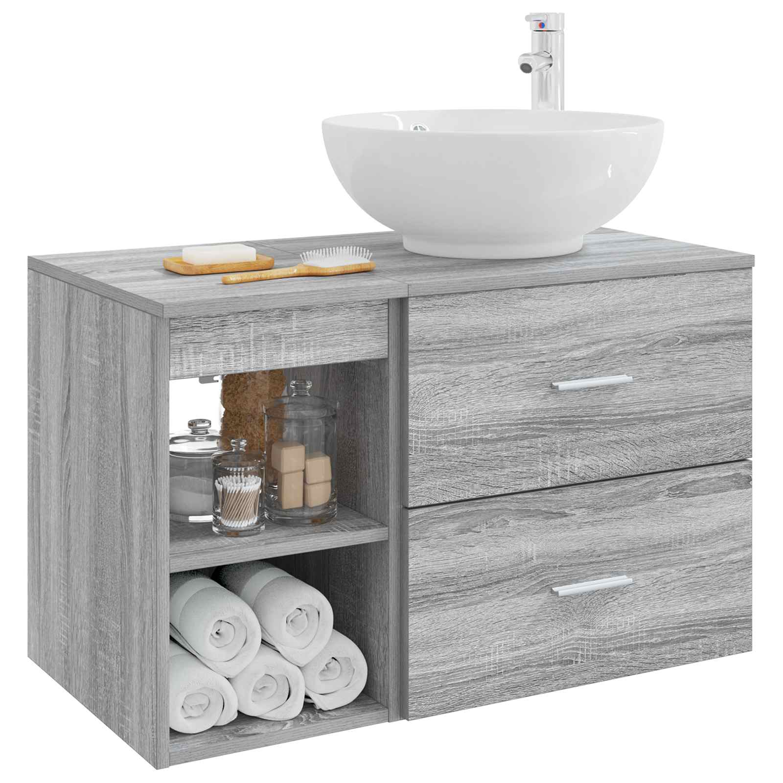 Bathroom Furniture Set 2 Pcs Engineered Wood