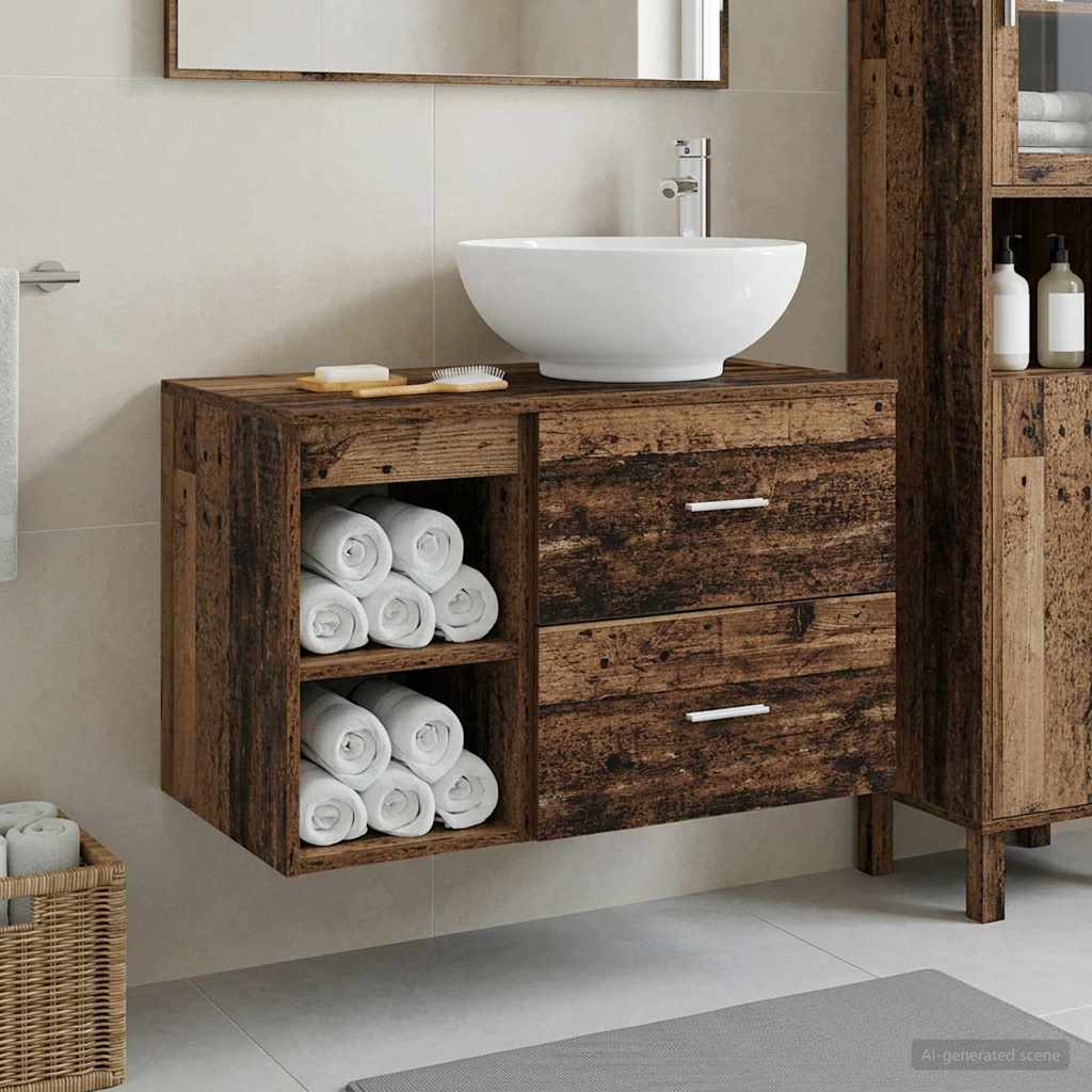 Bathroom Furniture Set 2 Pcs Engineered Wood