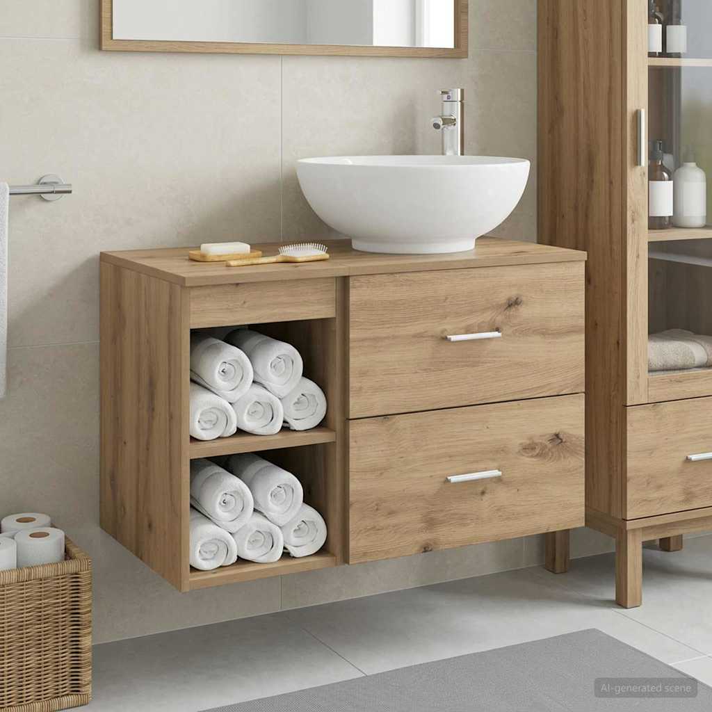 Bathroom Furniture Set 2 Pcs Engineered Wood