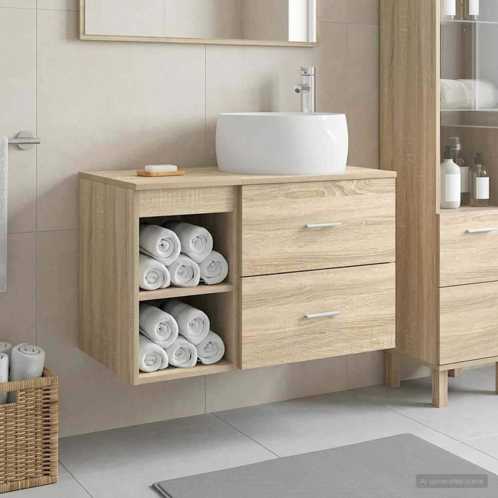 Bathroom Furniture Set 2 Pcs Engineered Wood