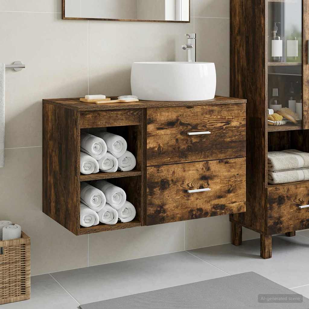 Bathroom Furniture Set 2 Pcs Engineered Wood