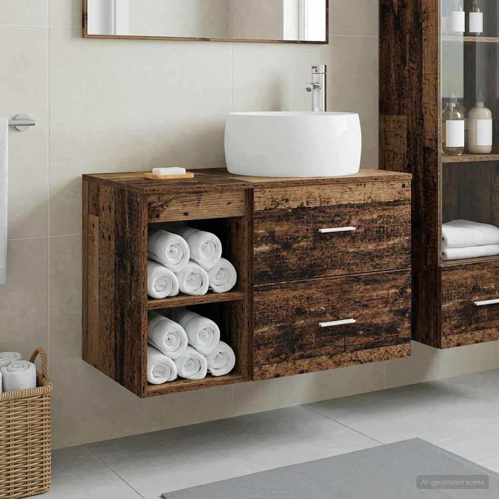 Bathroom Furniture Set 2 Pcs Engineered Wood