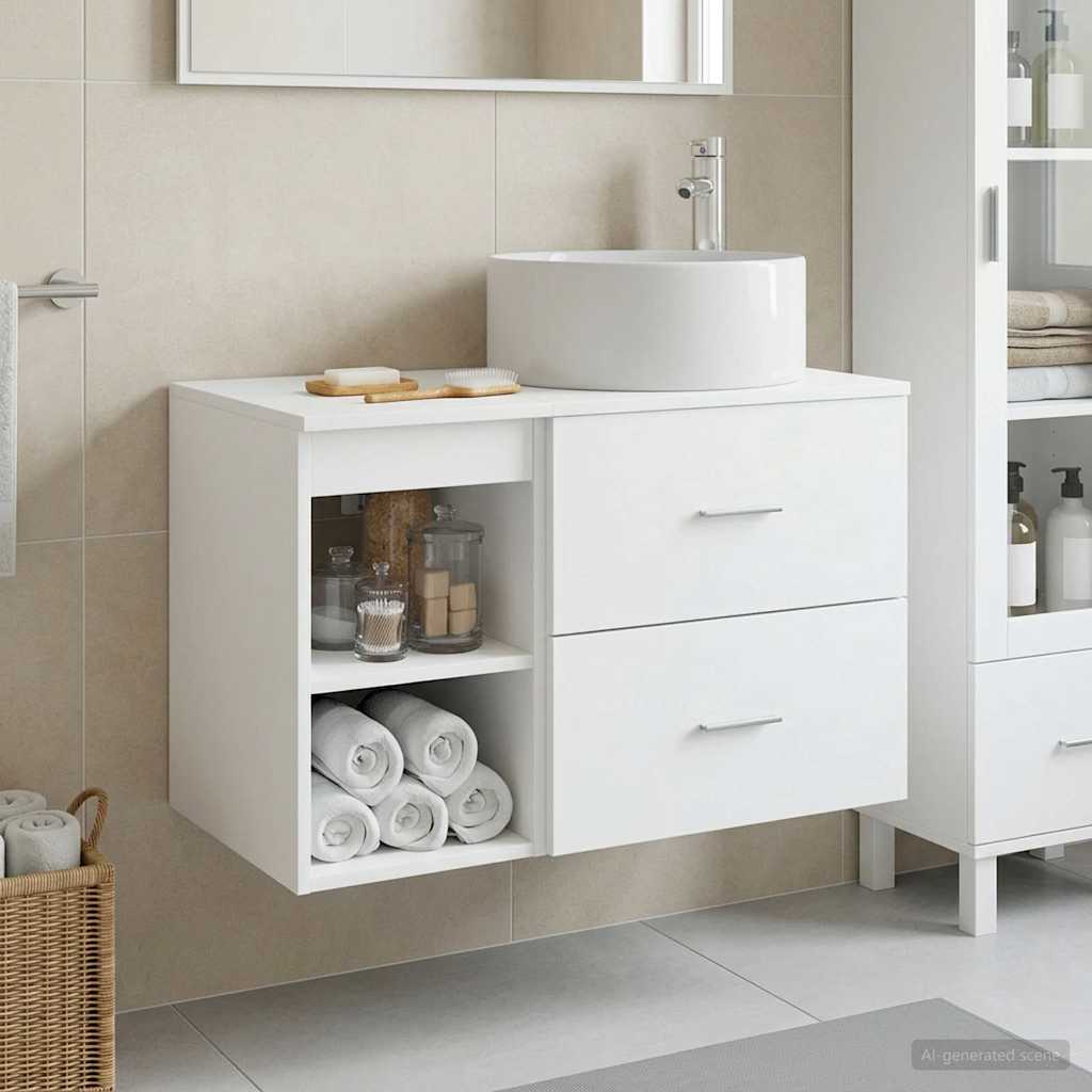 Bathroom Furniture Set 2 Pcs Engineered Wood