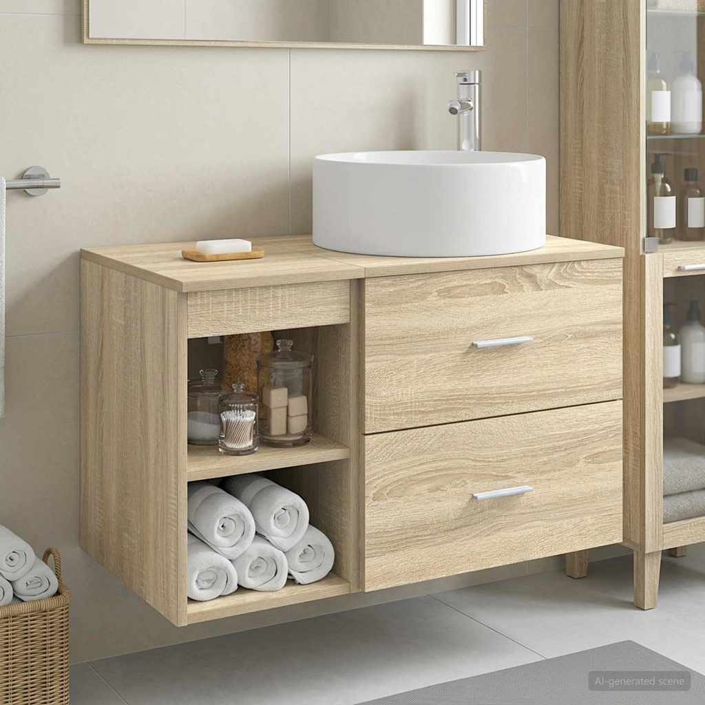 Bathroom Furniture Set 2 Pcs Engineered Wood