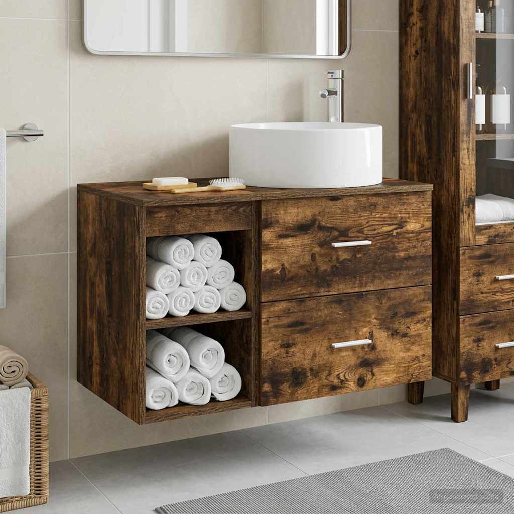 Bathroom Furniture Set 2 Pcs Engineered Wood