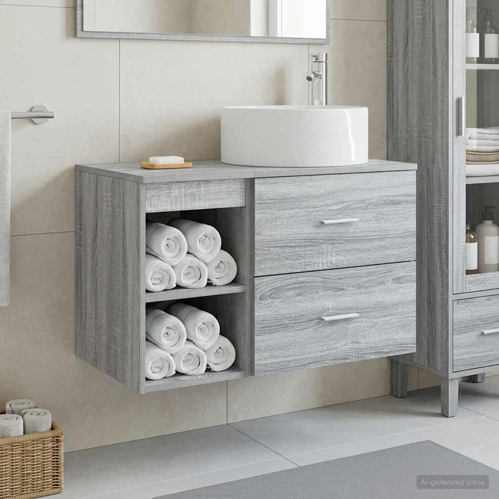 Bathroom Furniture Set 2 Pcs Engineered Wood