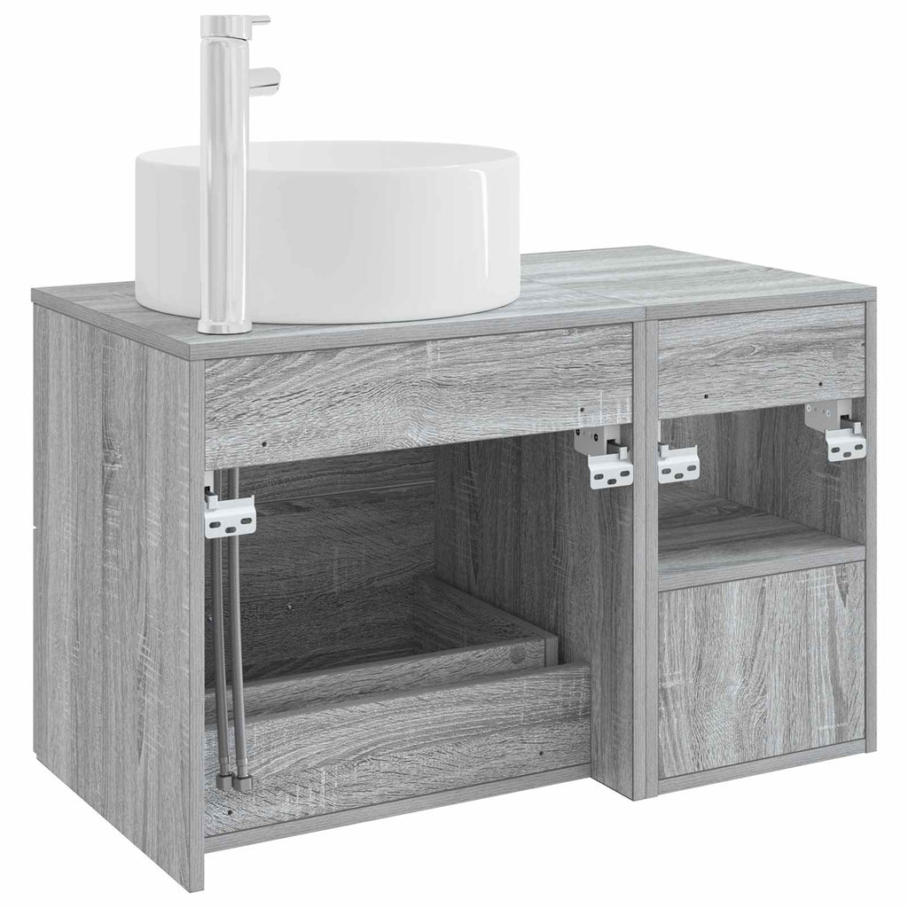 Bathroom Furniture Set 2 Pcs Engineered Wood