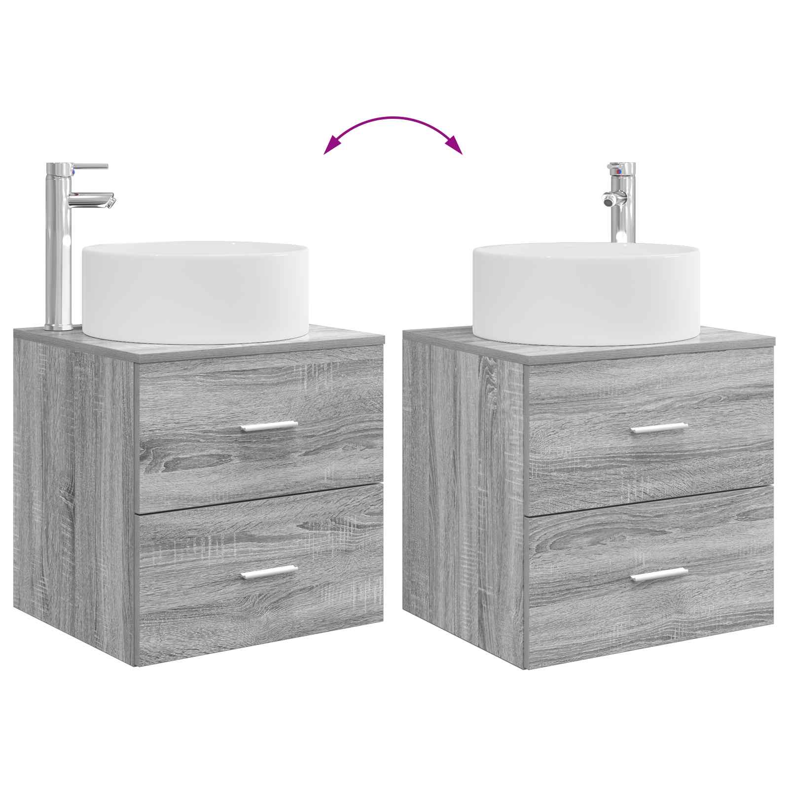Bathroom Furniture Set 2 Pcs Engineered Wood