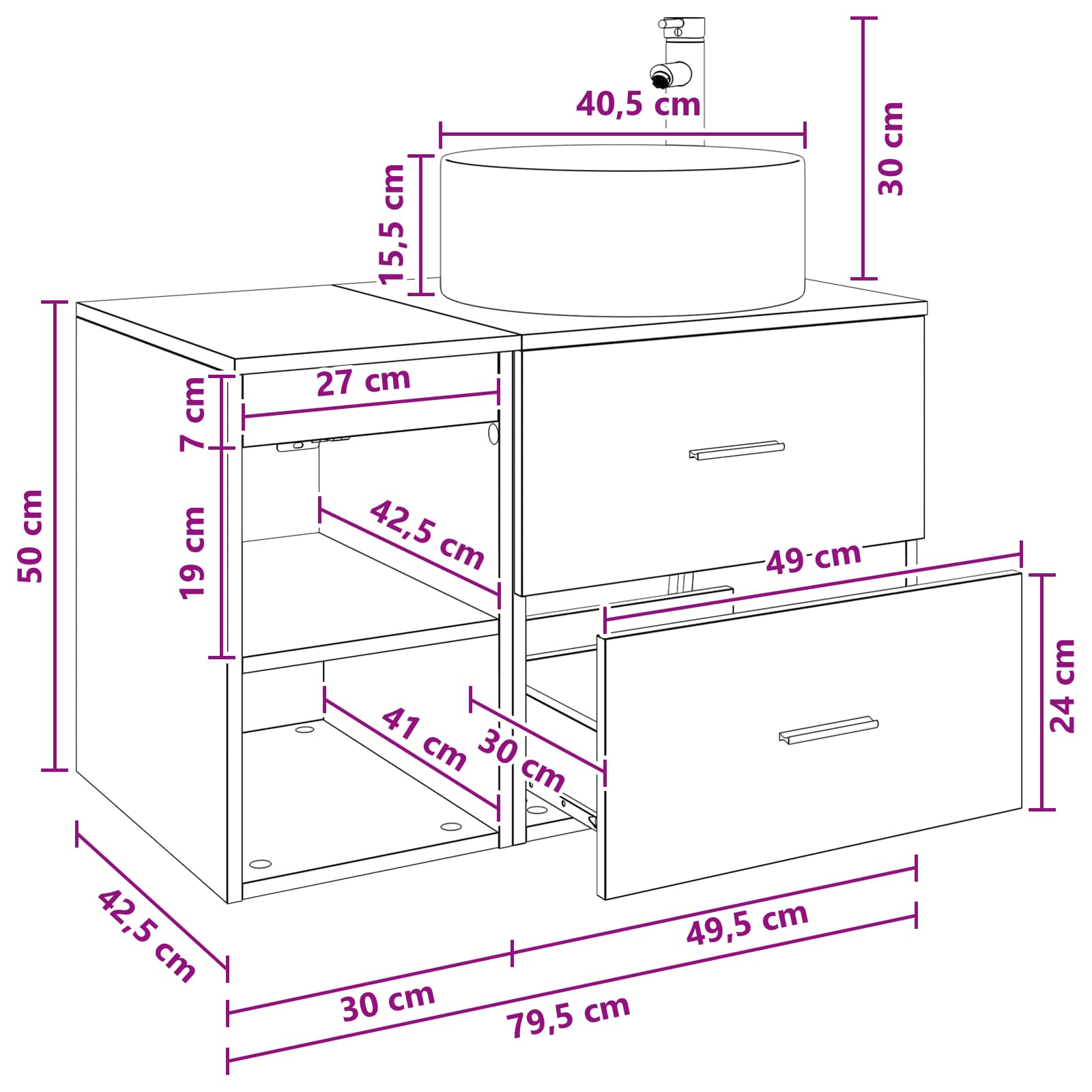 Bathroom Furniture Set 2 Pcs Engineered Wood