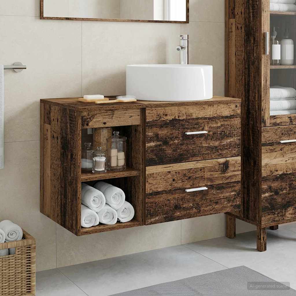 Bathroom Furniture Set 2 Pcs Engineered Wood