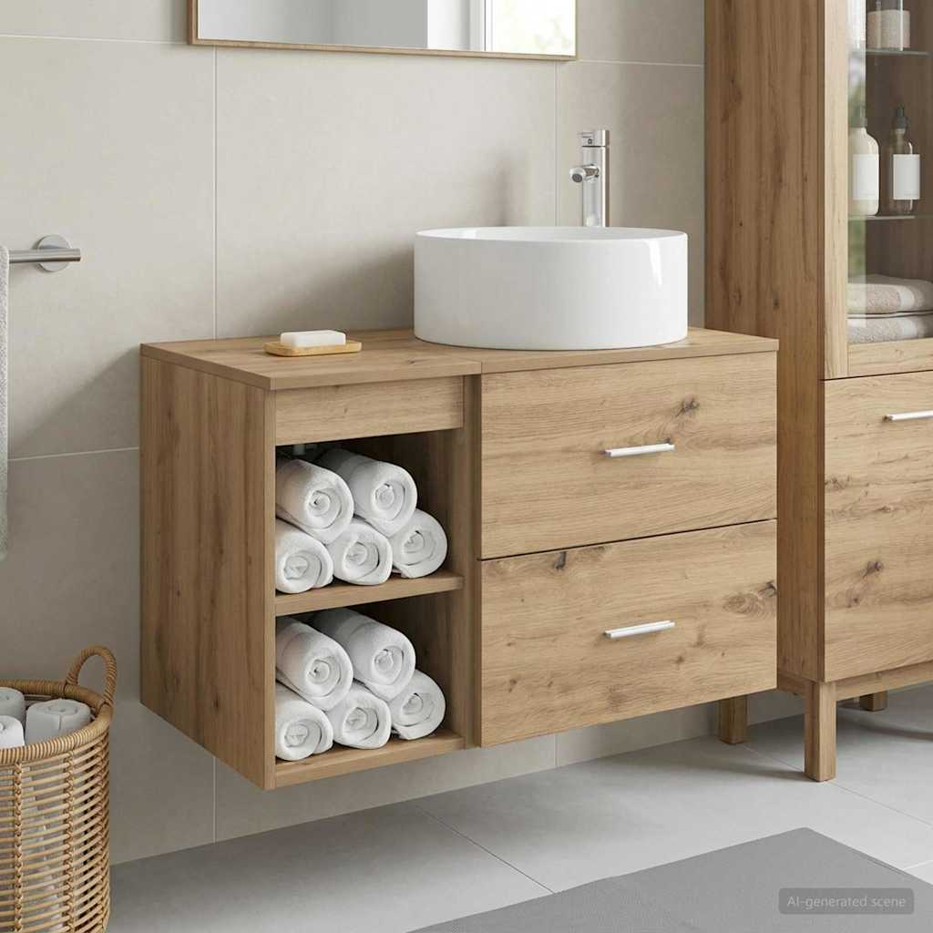 Bathroom Furniture Set 2 Pcs Engineered Wood